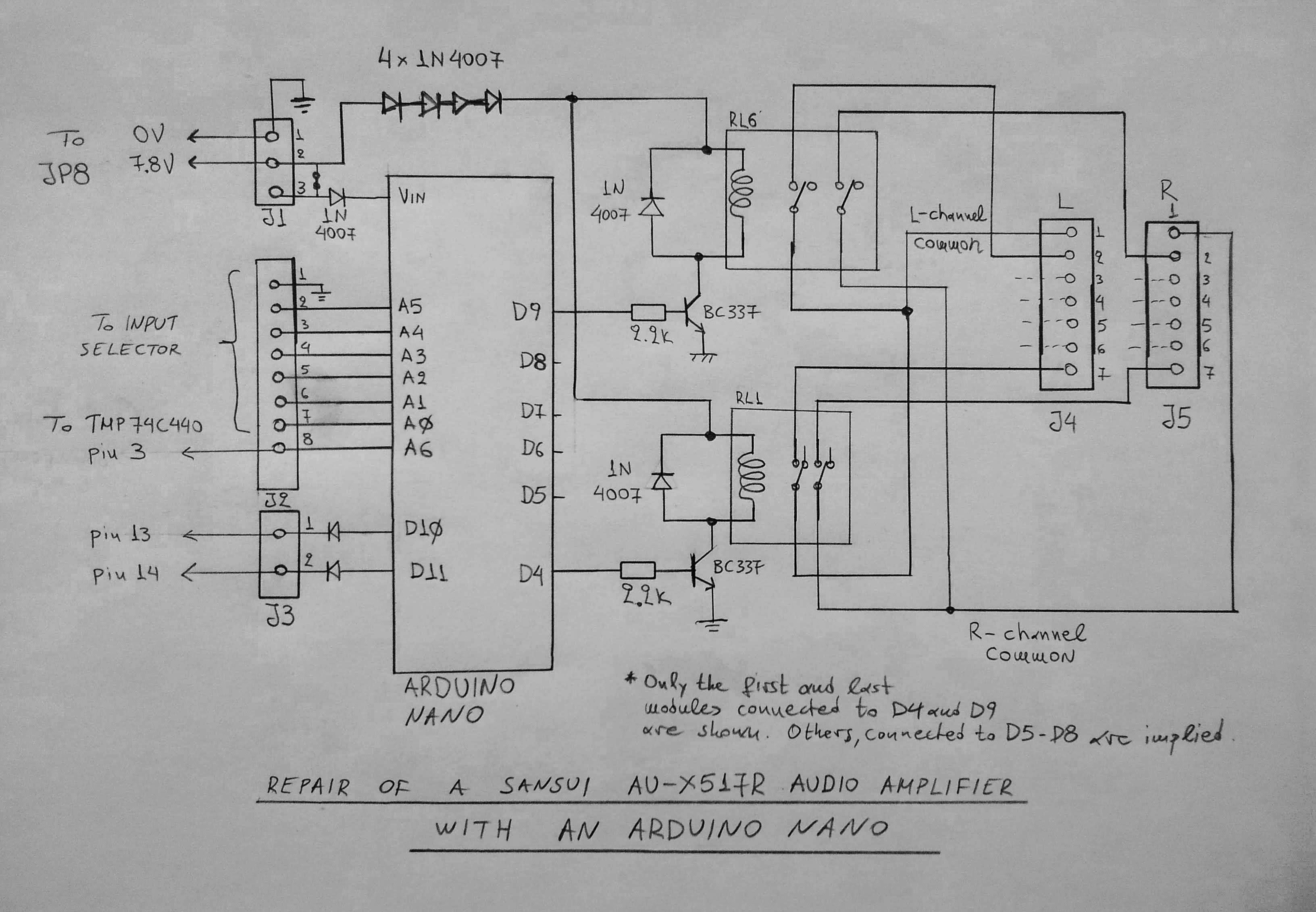 Sansui-Arduino Schematic Sansui-Arduino Schematic